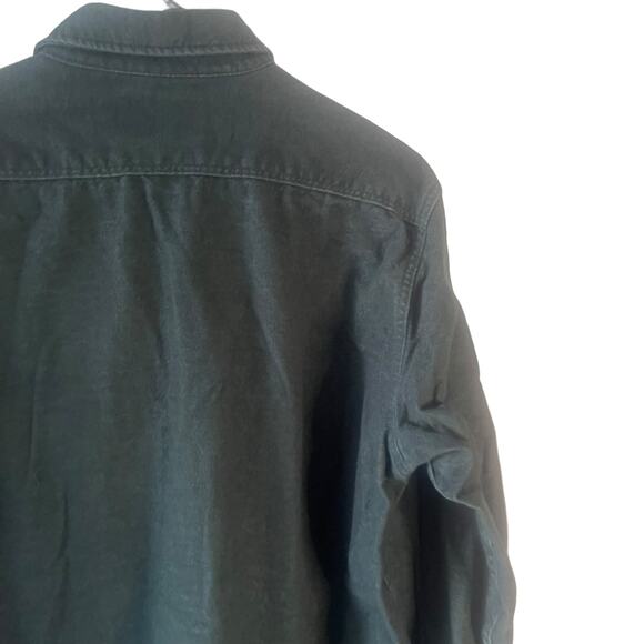 Cabela's Men's Size Large Tall Green Flannel Heavy Outdoor Button Up - Picture 7 of 9